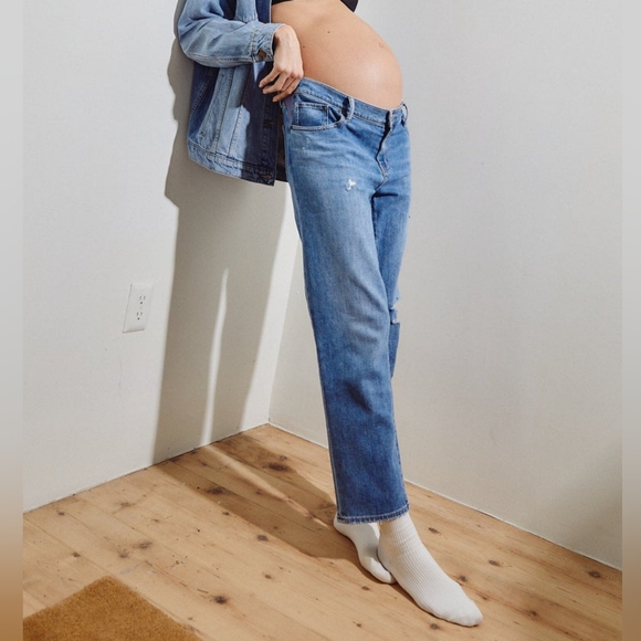 Hatch the distressed Boyfriend Maternity Jean 27